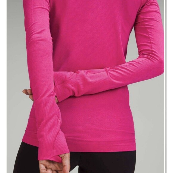 Lululemon Shirt Womens Medium Sonic Pink Swiftly Tech Long Sleeve 2.0 Size 8 - Picture 3 of 10
